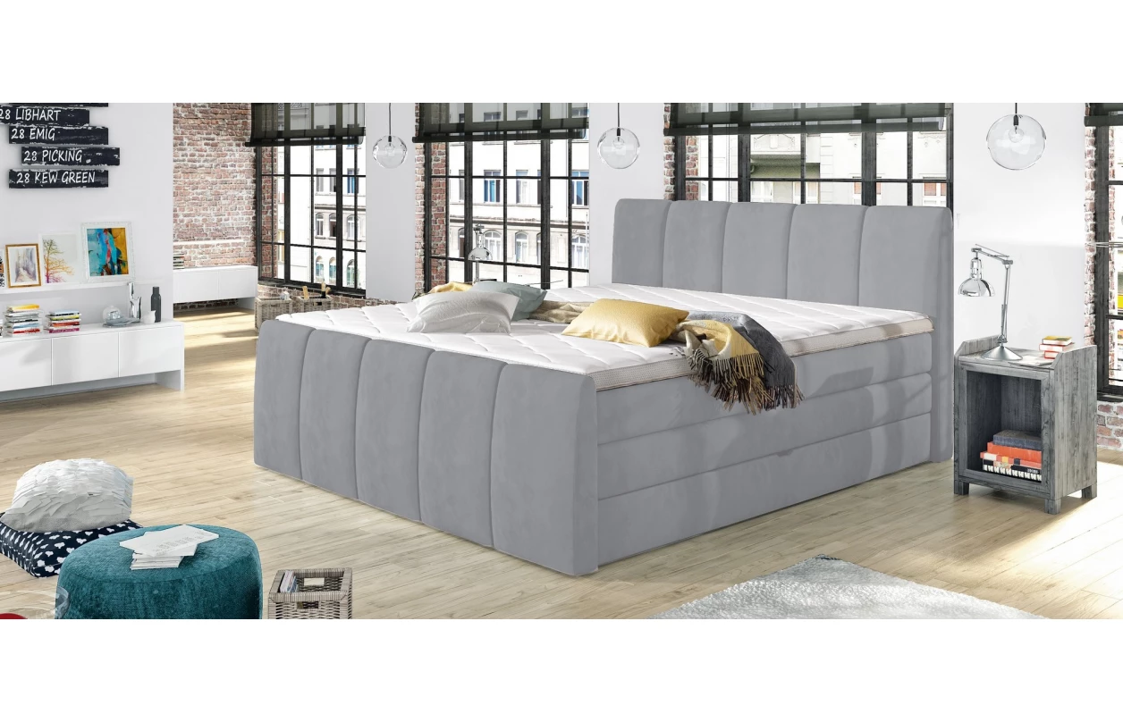 Posteľ boxspring Fresco 180x200 cm, modrá látka 6