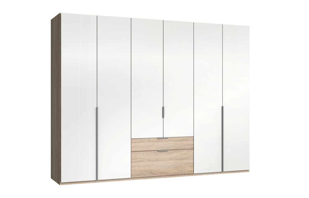 Šatníková skriňa New York D, 180 cm, biela / biely lesk 15