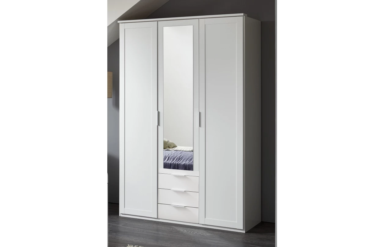 Šatníková skriňa Nadja, 135 cm, dub artisan/zrkadlo 14