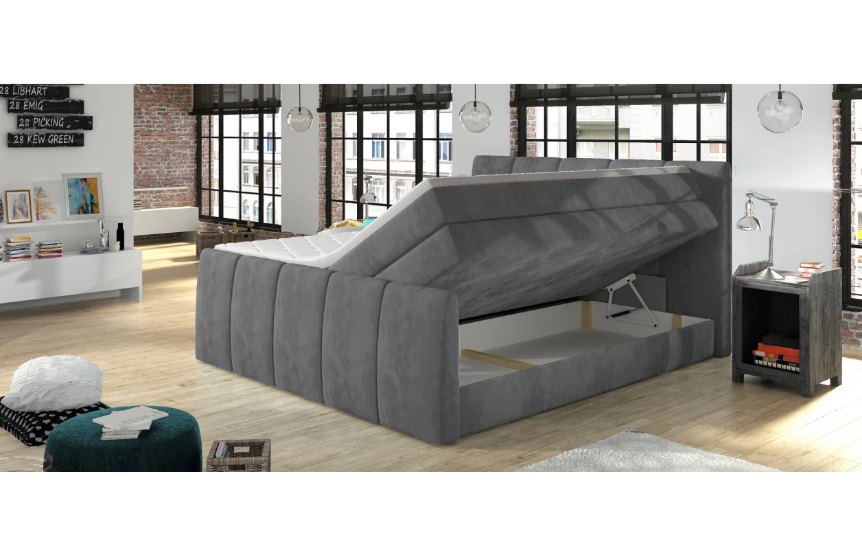 Posteľ boxspring Fresco 180x200 cm, petrolejová látka 13