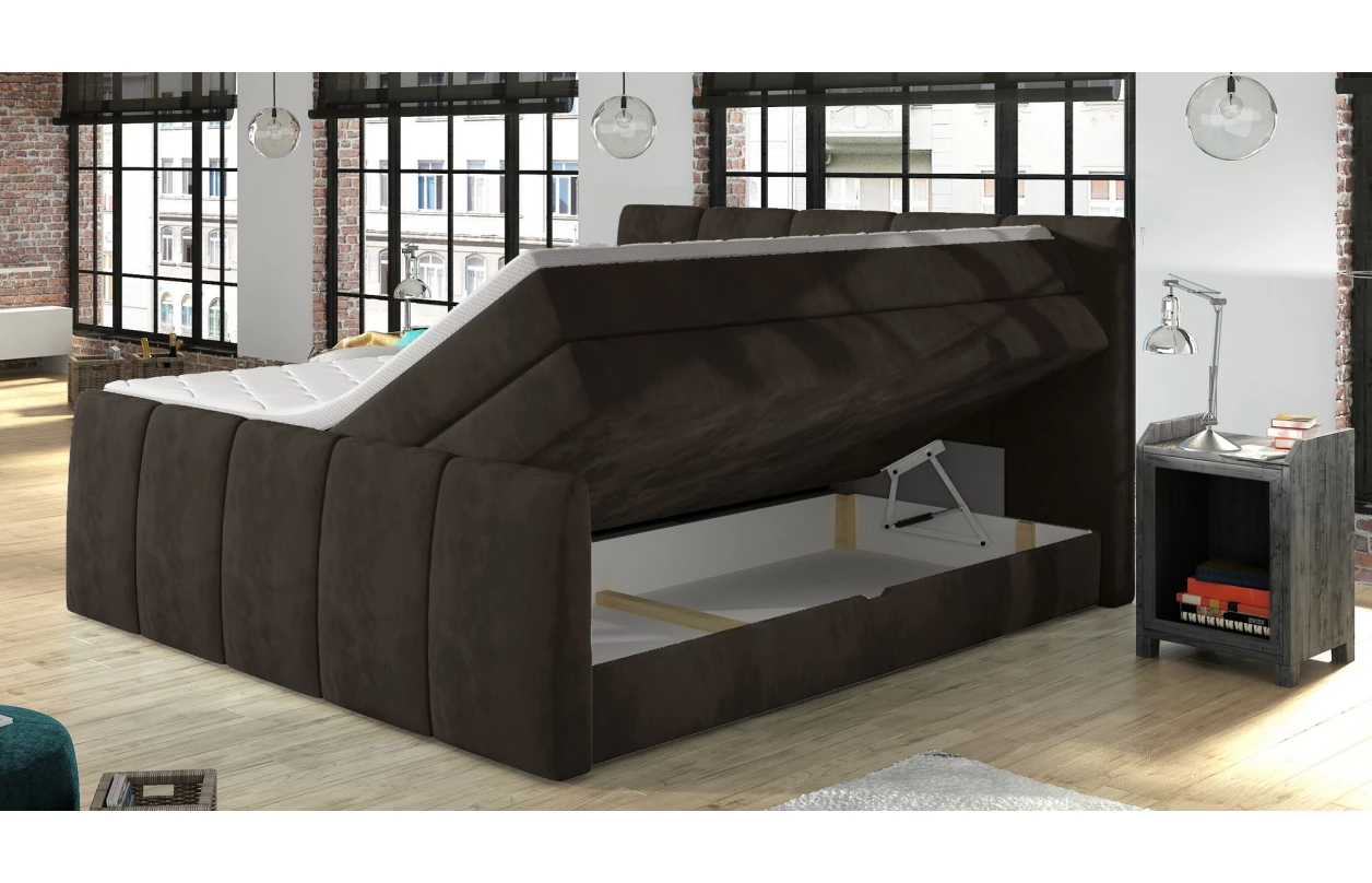Posteľ boxspring Fresco 180x200 cm, svetlo šedá látka 9