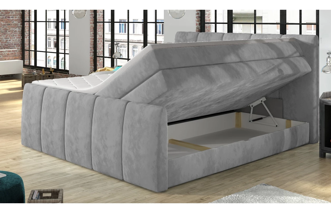 Posteľ boxspring Fresco 180x200 cm, svetlo hnedá látka 12