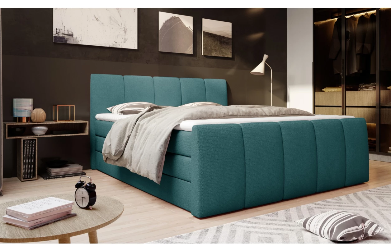 Posteľ boxspring Fresco 180x200 cm, svetlo hnedá látka 15