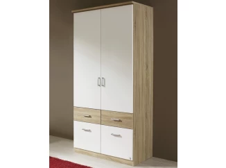 Šatníková skriňa Bremen, 91 cm, dub sonoma/biela